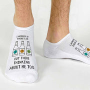 Funny no show cotton socks custom digitally printed for the IPA lover