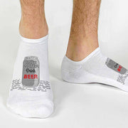 Funny personalized no show cotton socks digitally printed for the beer lover