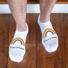 Cute gay pride rainbow design with love is love custom printed on cotton no show socks