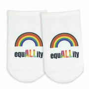 EquALLity for all rainbow custom printed on cotton no show socks