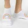 Cute gay pride proud to be rainbow design custom printed on cotton no show socks