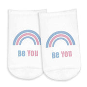 Transgender pride rainbow custom printed no show socks