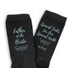 Special socks for a special walk digitally printed on the side of the socks personalized with your wedding date and father of the bride.