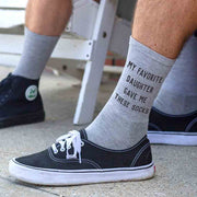 Heather Gray cotton crew socks for dad