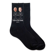 Father of the groom personalized cotton dress socks custom printed with your photo makes a great wedding day gift