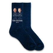 Cute father of the groom custom printed photo face socks on cotton dress socks