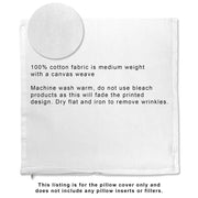 Flat cotton throw pillow cover with texture and canvas weave fabric.