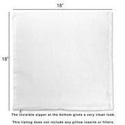 Throw pillow cover sizing chart.
