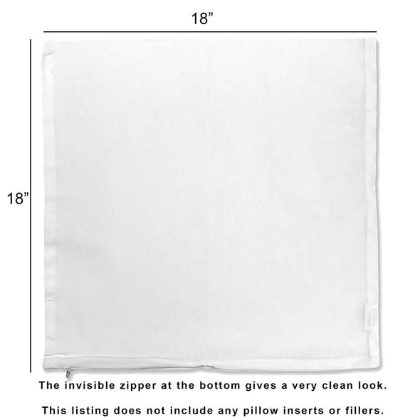 Throw pillow cover sizing chart.