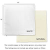 Flat pillow cover in white or natural canvas sizing chart.
