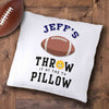 Football fan throw it at the TV pillow design custom printed on cotton canvas throw pillow cover.