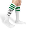 Custom printed pickleball design digitally printed on the side of the socks by sockprints.