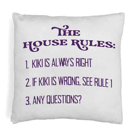 The house rules design personalized with your name and digitally printed on accent pillow cover.