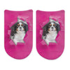 Sockpritnts designed colored background and personalized with your own photo digitally printed on no show socks.