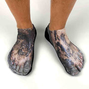 Original design by socksprints these digitally printed muddy feet are custom printed on no show gripper sole socks.