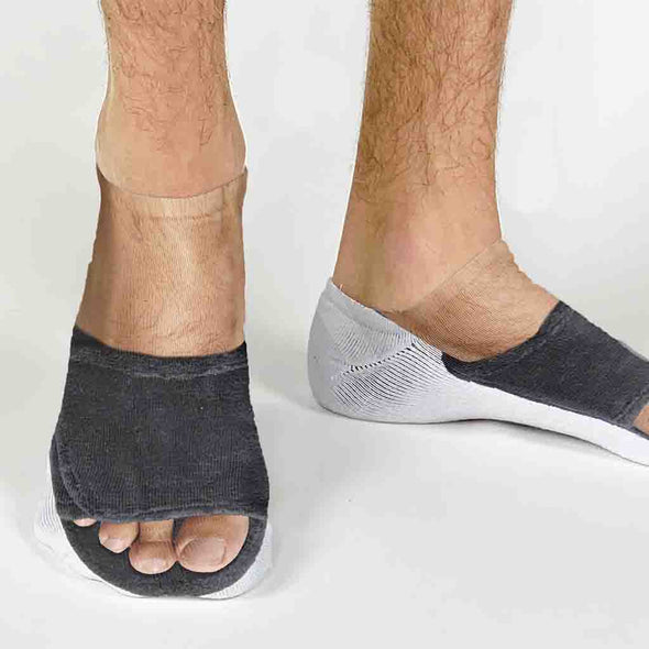 Cool original design by socksprints, custom printed slipper feet socks printed on white cotton no show socks.