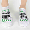 Custom printed funny no show socks for the pickleball player.