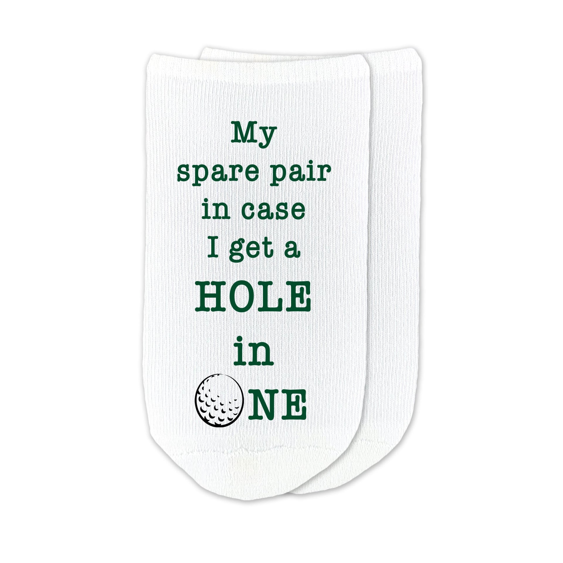 Funny hole in one golf socks for your favorite golfer, makes a great gift for any occasion like a birthday or fathers day gift