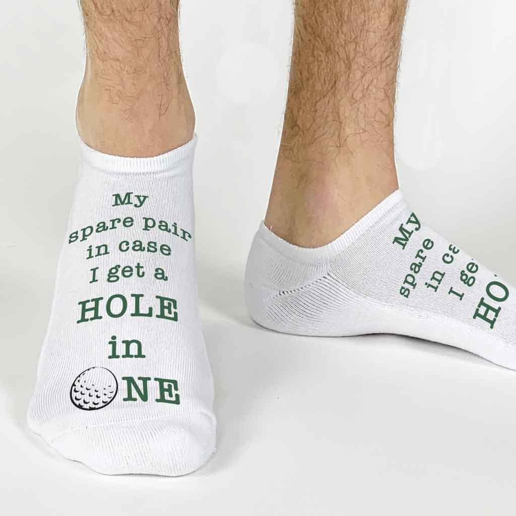 Fun golf socks are a spare pair of golf socks in case you get a hole in one