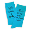 One step closer to my forever custom printed with your names and wedding date digitally printed on the side of the turquoise dress socks.