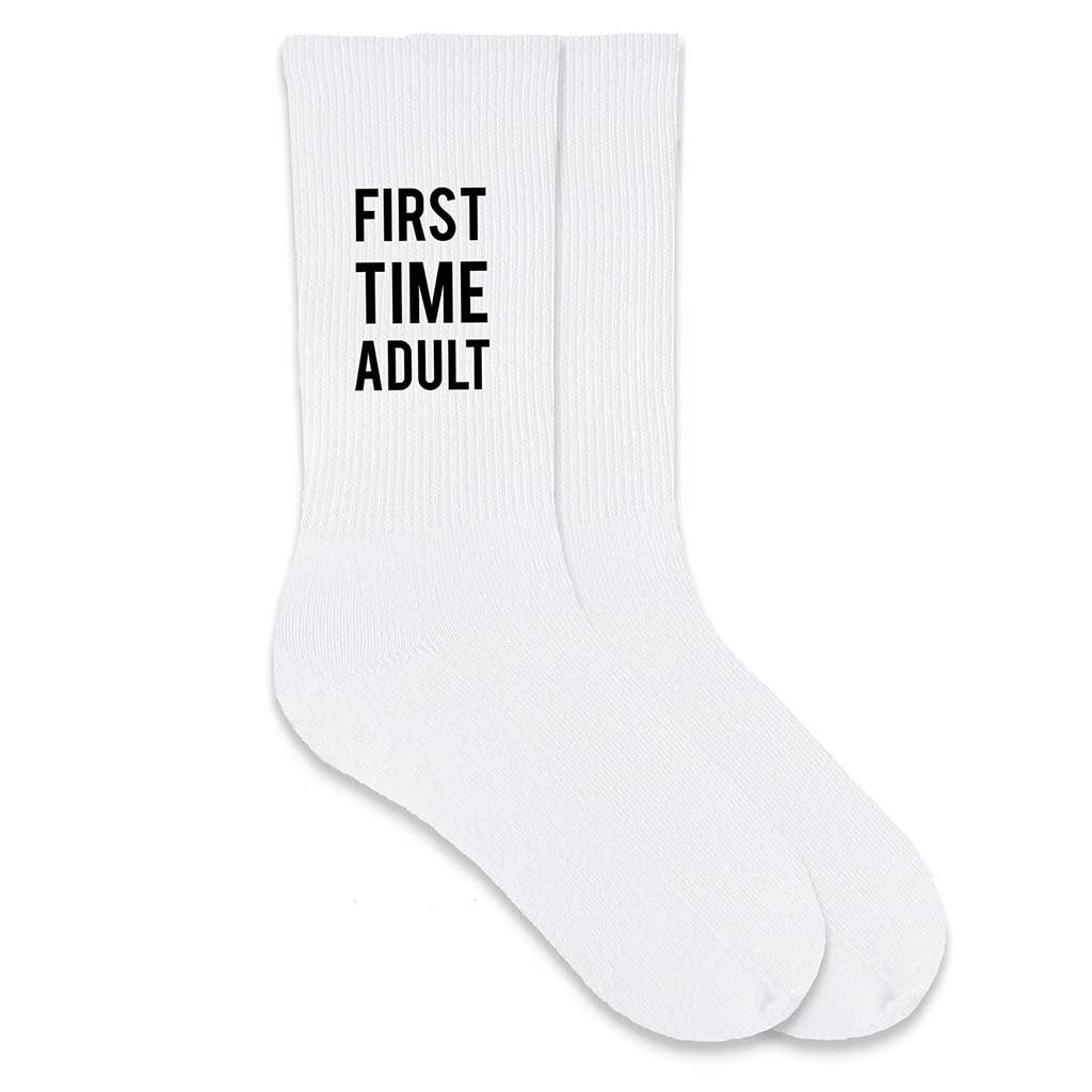Custom printed crew socks make a great gift for the graduating senior