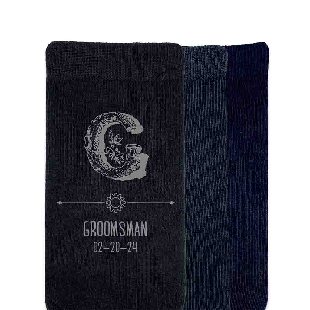 The perfect personalized wedding socks for a steampunk Victorian style wedding theme make these socks the perfect gift for your entire wedding party.