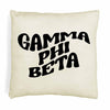 Super cute sorority boho design custom printed on white or natural cotton throw pillow cover.