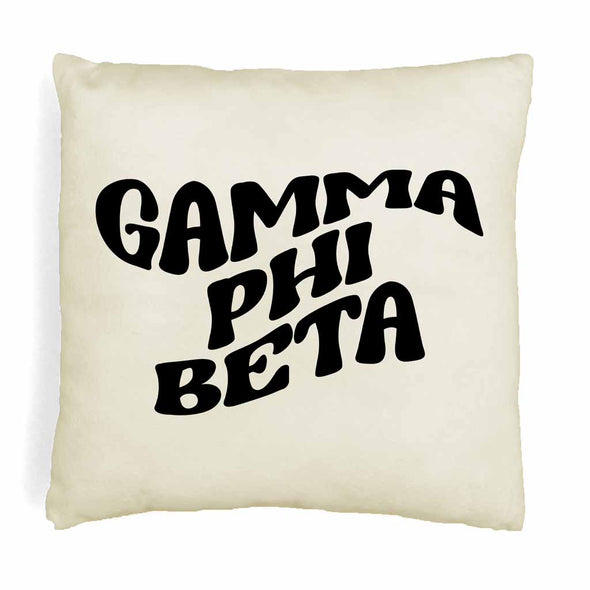 Super cute sorority boho design custom printed on white or natural cotton throw pillow cover.