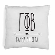 Super cute sorority boho design custom printed on white or natural cotton throw pillow cover.