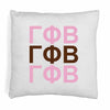 Gamma Phi Beta sorority colors X3 digitally printed in sorority colors on white or natural cotton throw pillow cover.