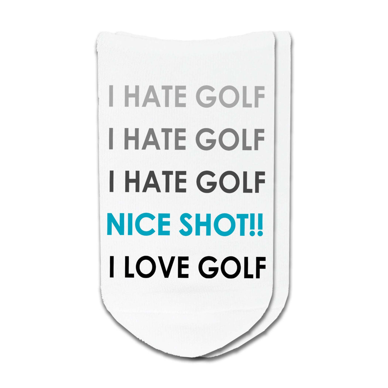 Funny Golf Socks - Love/Hate Golf No-Show Socks