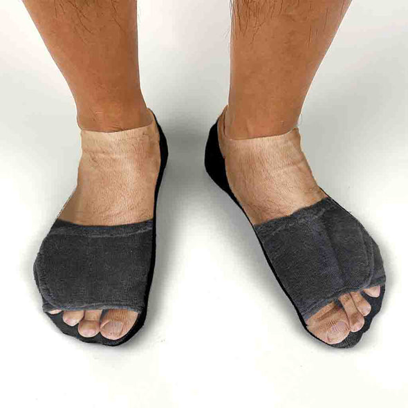 Original design by socksprints these digitally printed slipper feet are custom printed on no show gripper sole socks.