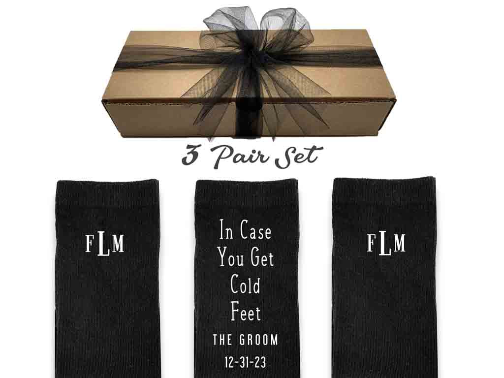 Personalized monogrammed wedding gift box set for the groom