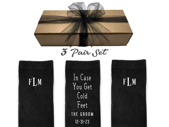 Personalized monogrammed wedding gift box set for the groom