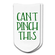 Can't pinch this digitally printed on no show socks.