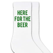 Here for the beer digitally printed on the crew socks.