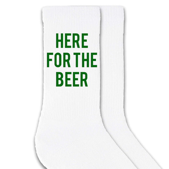 Here for the beer digitally printed on the crew socks.