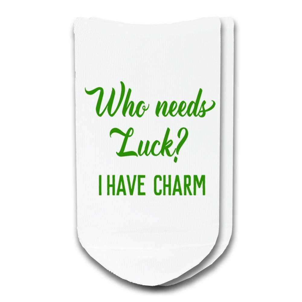 Who needs luck? I have charm digitally printed on no show socks.