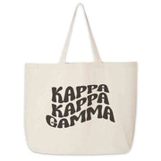 Kappa Kappa Gamma digitally printed simple mod design on roomy canvas sorority tote bag.