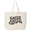 Kappa Kappa Gamma digitally printed simple mod design on roomy canvas sorority tote bag.