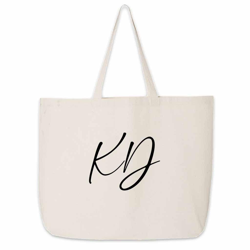 Kappa Delta roomy canvas tote bag custom printed with sorority nickname makes a great college carry all.
