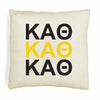 KAT sorority letters in sorority colors printed on throw pillow cover is a stylish gift.