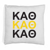 Kappa Alpha Theta sorority letters digitally printed in sorority colors on throw pillow cover.