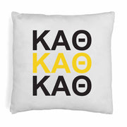 Kappa Alpha Theta sorority colors X3 digitally printed in sorority colors on white or natural cotton throw pillow cover.