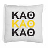 Kappa Alpha Theta sorority colors X3 digitally printed in sorority colors on white or natural cotton throw pillow cover.