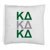 Kappa Delta sorority colors X3 digitally printed in sorority colors on white or natural cotton throw pillow cover.