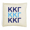 KKG sorority letters in sorority colors printed on throw pillow cover is a stylish gift.