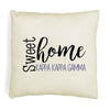 Sweet home Kappa Kappa Gamma custom throw pillow cover digitally printed on white or natural cover.