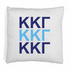 Kappa Kappa Gamma sorority letters digitally printed in sorority colors on throw pillow cover.