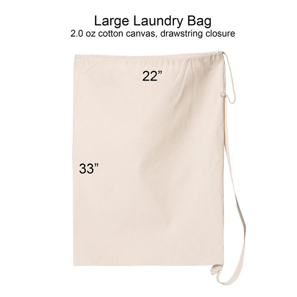 Laundry bag sizing chart.
